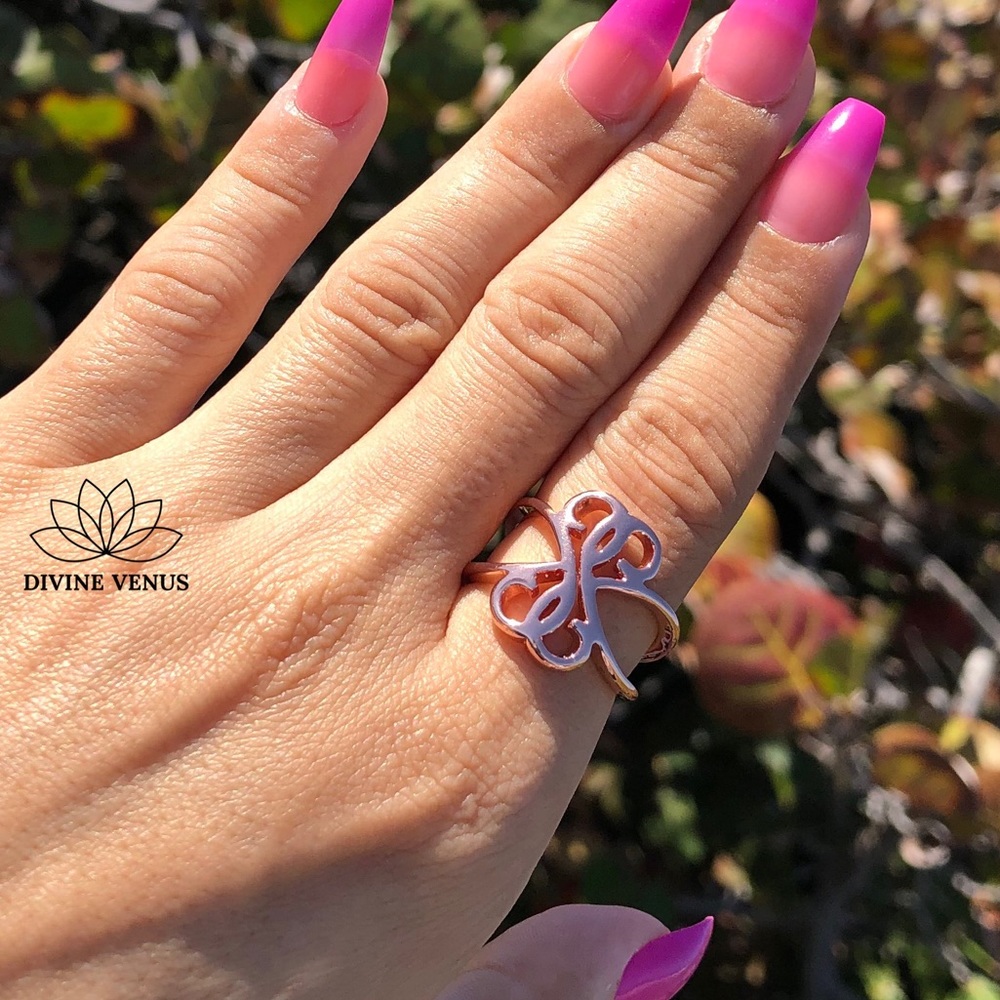 Rose Gold Plated Brass Cuff Ring | Size 8
